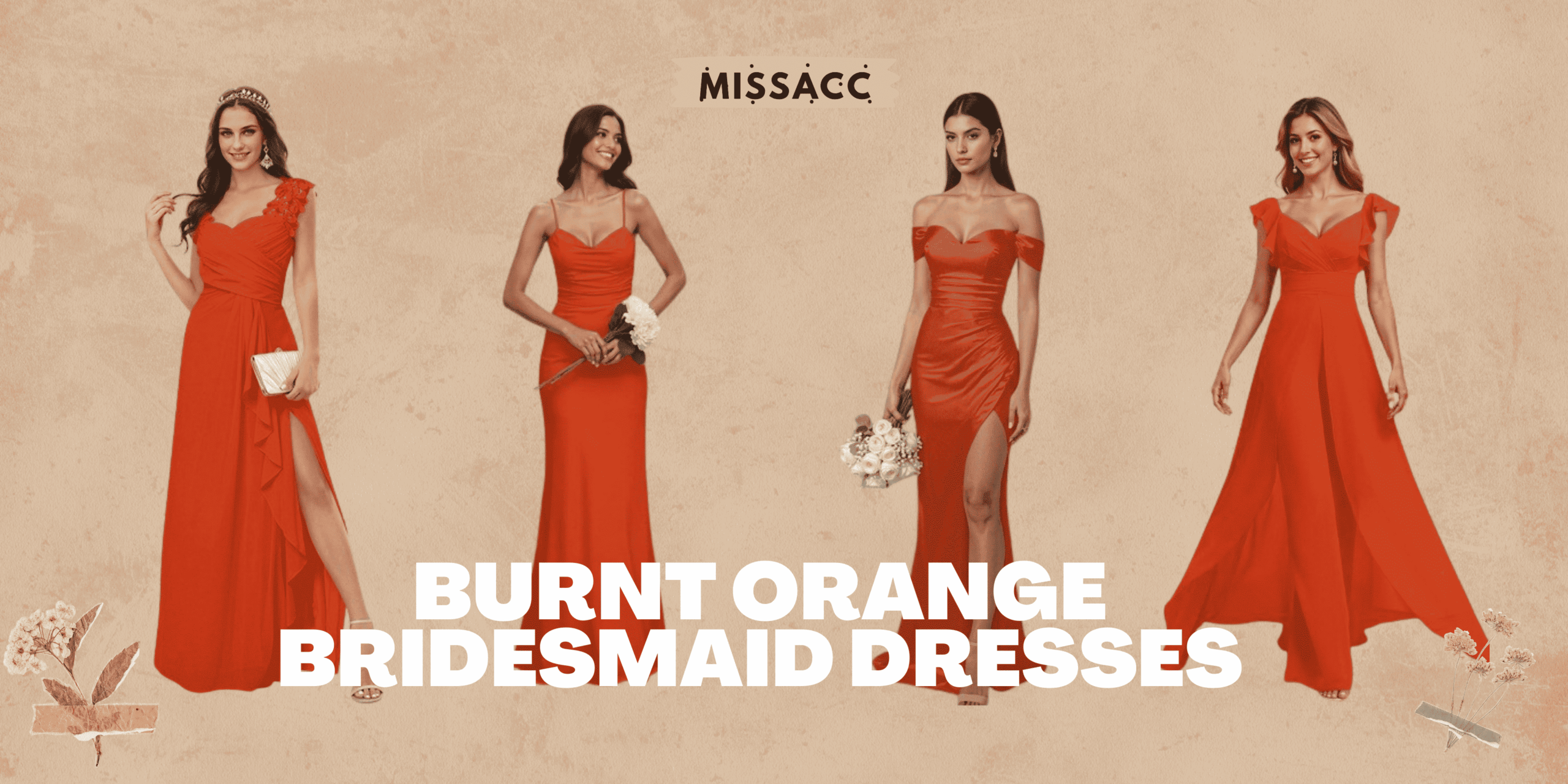Burnt Orange Bridesmaid Dresses