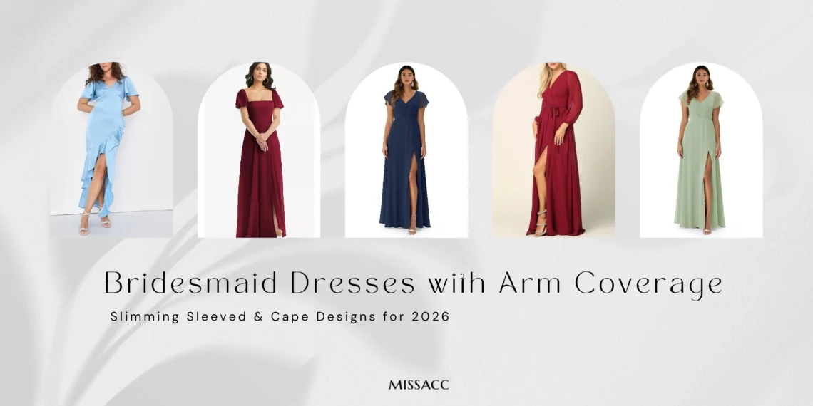 MIssacc Bridesmaid Dresses with Arm Coverage