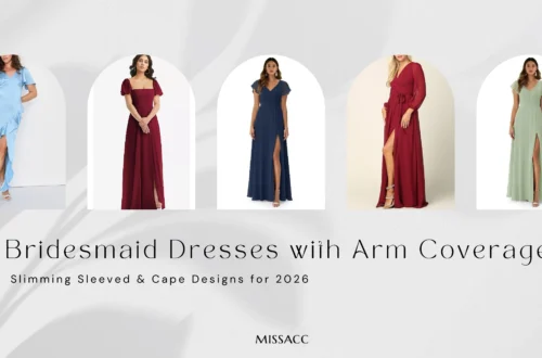 MIssacc Bridesmaid Dresses with Arm Coverage