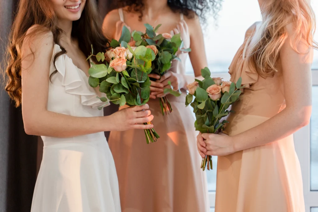 teen girls wearing Missacc junior bridesmaid dresses