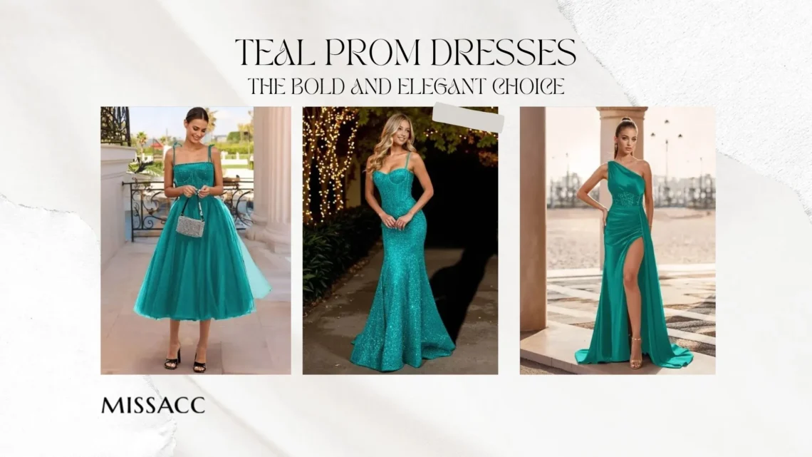 Missacc teal prom dresses